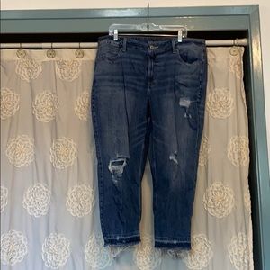 Maurices deconstructed crop jeans